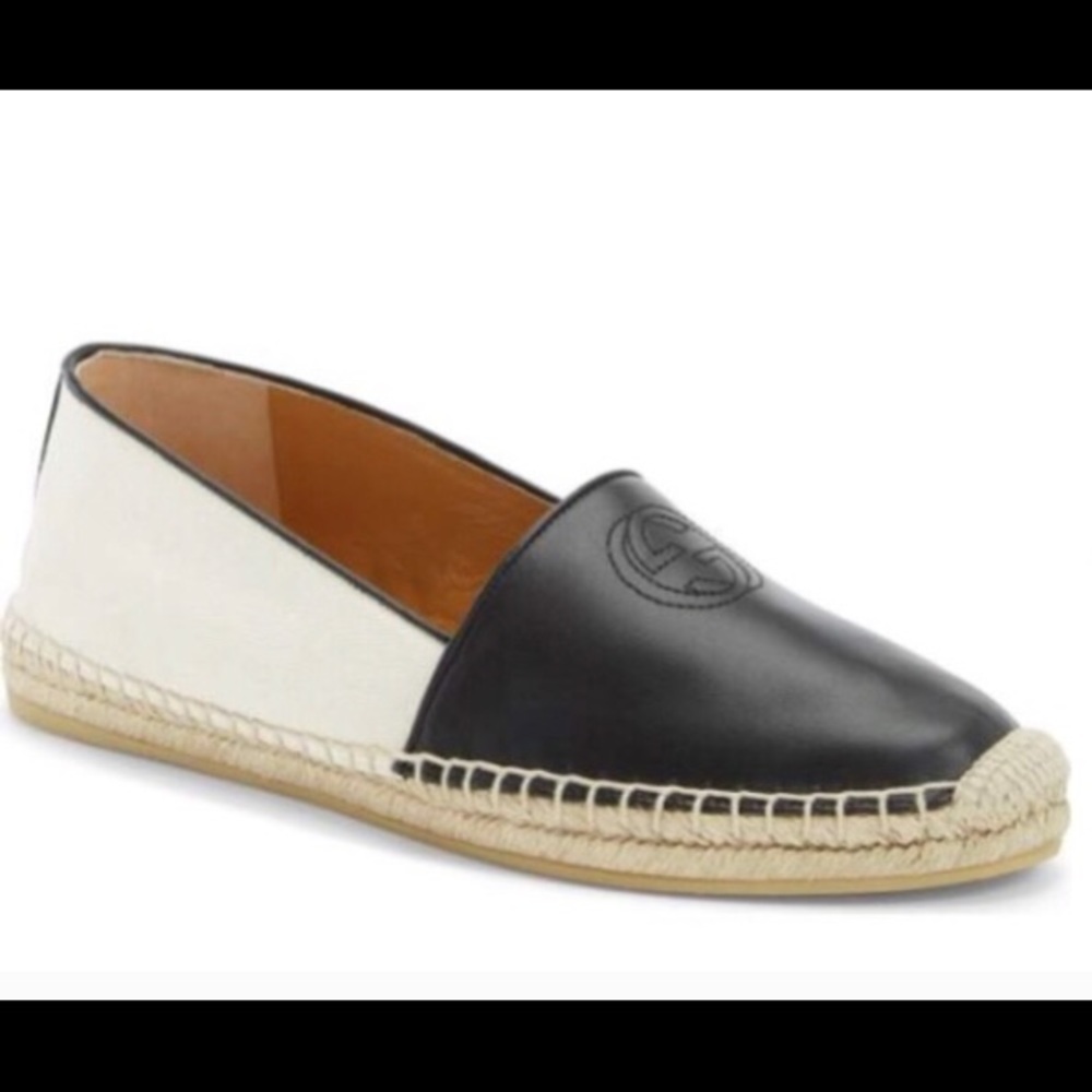 Gucci Pilar Canvas/Leather Espadrilles